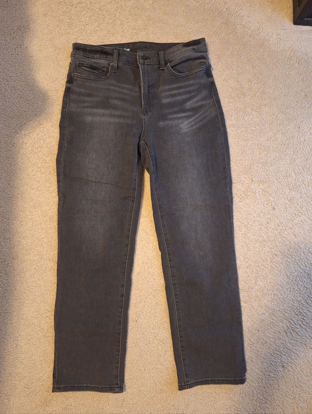 Talbots High Rise Straight Leg Crop Jeans in Charcoal Faded Black Size 8